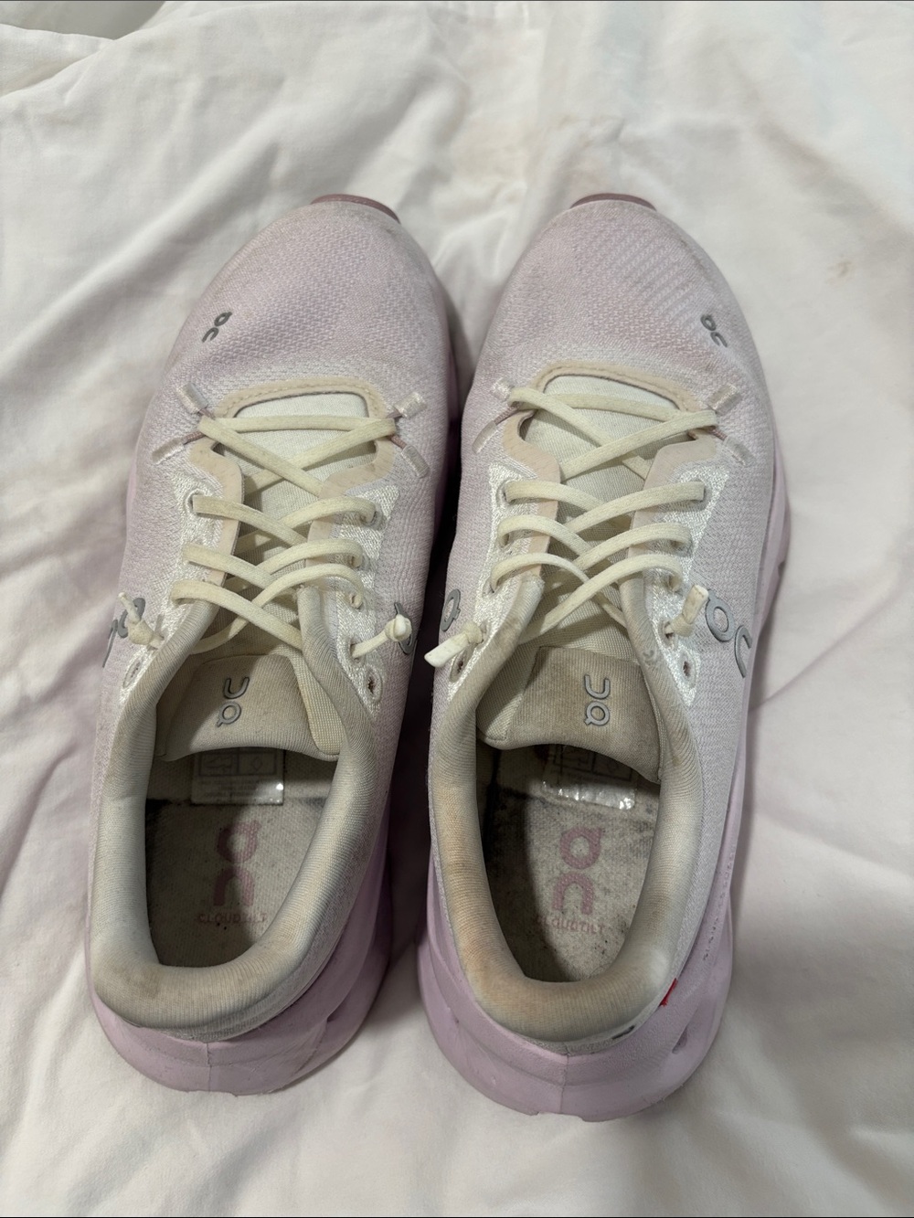 On Running Women's Light Pink and Cream Athletic Sneakers